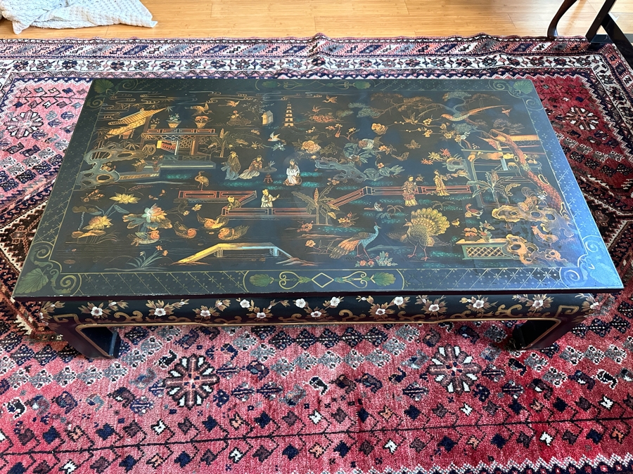 Just Added - Vintage Chinese Hand Painted Coffee Table 48W X 26D X 16H