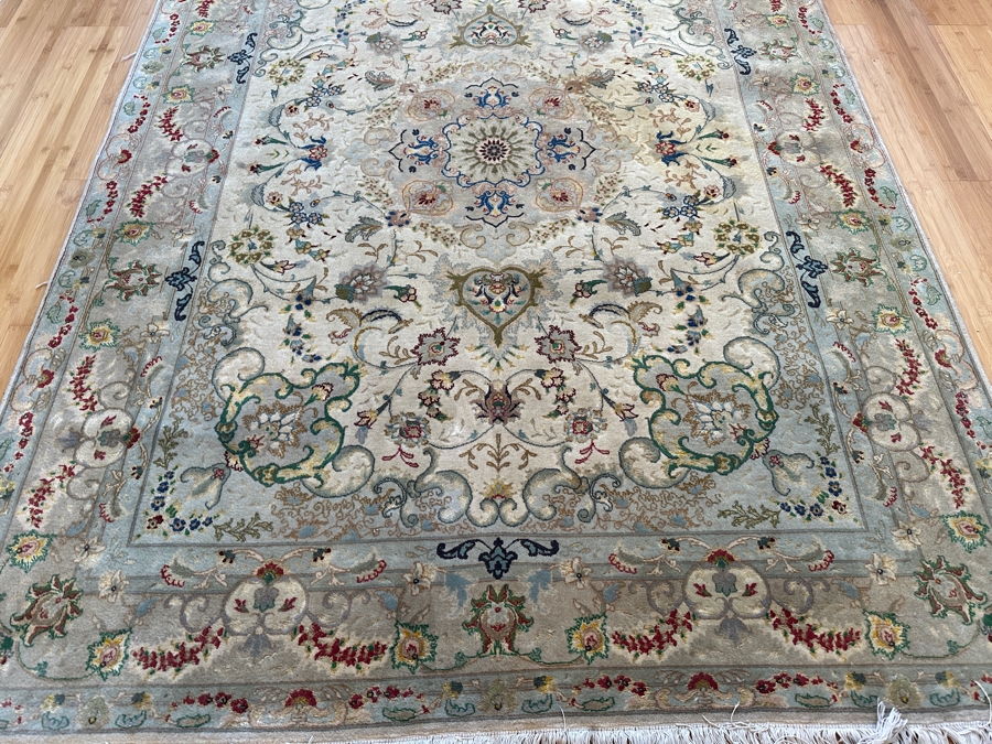 Just Added - Finely Hand Knotted Silk Blend Persian Area Rug With Staining (See Photos) 57.5 X 79 [Photo 3]