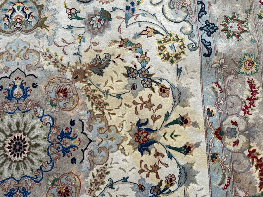 Just Added - Finely Hand Knotted Silk Blend Persian Area Rug With Staining (See Photos) 57.5 X 79 [Photo 6]
