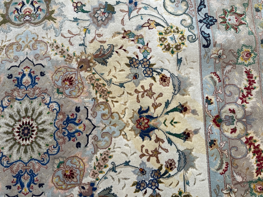 Just Added - Finely Hand Knotted Silk Blend Persian Area Rug With Staining (See Photos) 57.5 X 79 [Photo 5]