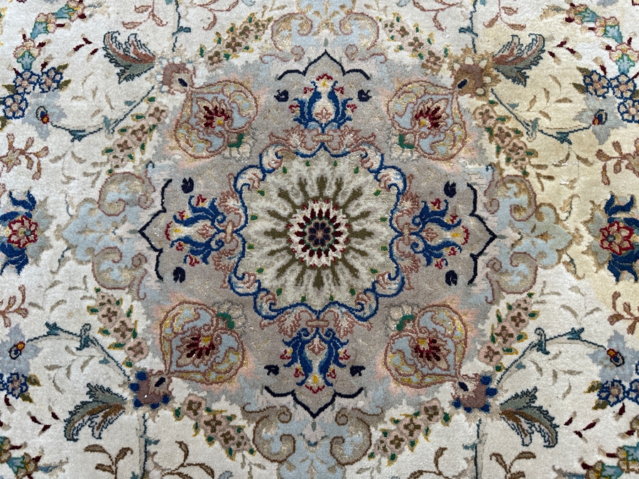 Just Added - Finely Hand Knotted Silk Blend Persian Area Rug With Staining (See Photos) 57.5 X 79 [Photo 7]