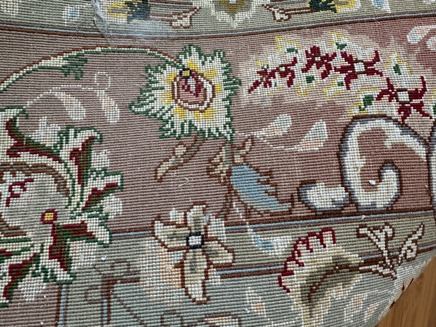 Just Added - Finely Hand Knotted Silk Blend Persian Area Rug With Staining (See Photos) 57.5 X 79 [Photo 9]