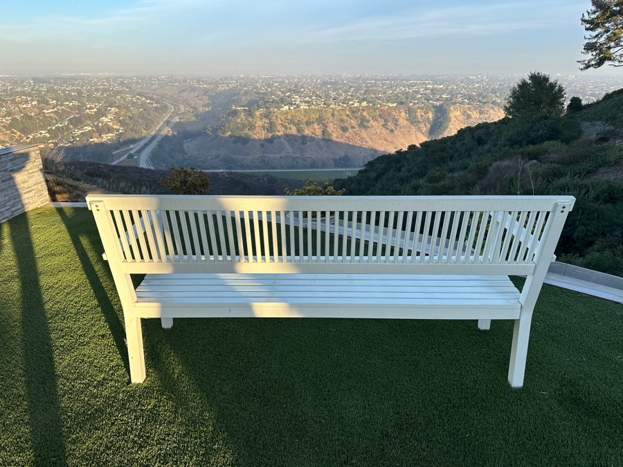 Just Added - White Wooden Bench 66.5W X 24D X 33H