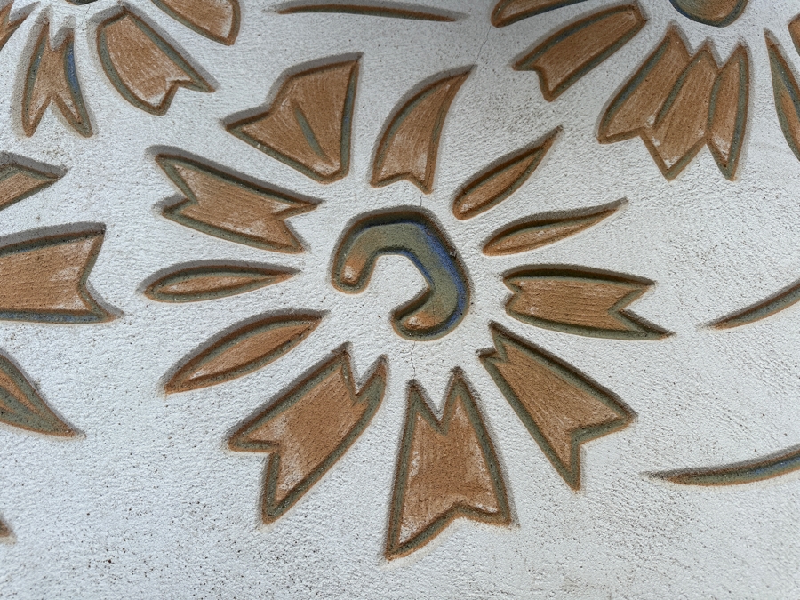 Just Added - One Of A Kind Artist Designed Coffee Table With Sandstone Top And Metal Base Signed TUTTLE 36W X 72L X 14H [Photo 10]