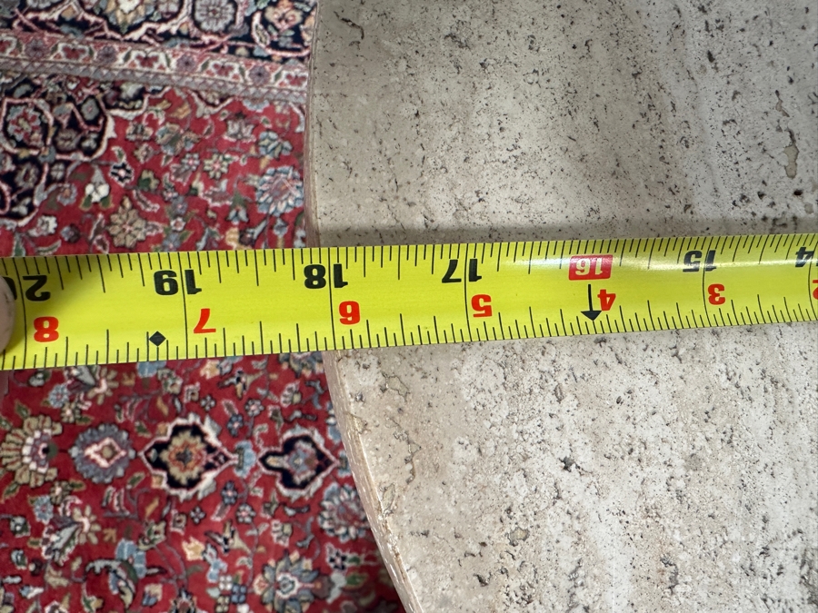 Just Added - Wooden Side Table with Travertine Top18 x 22 [Photo 6]