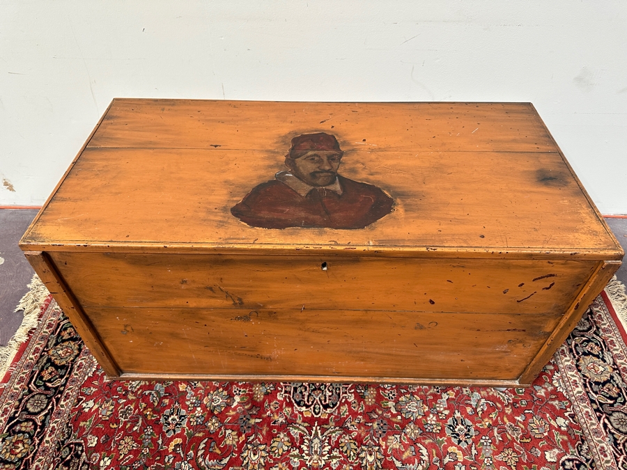 Just Added - Vintage Wooden Trunk 43W X 21D X 22.5H [Photo 1]