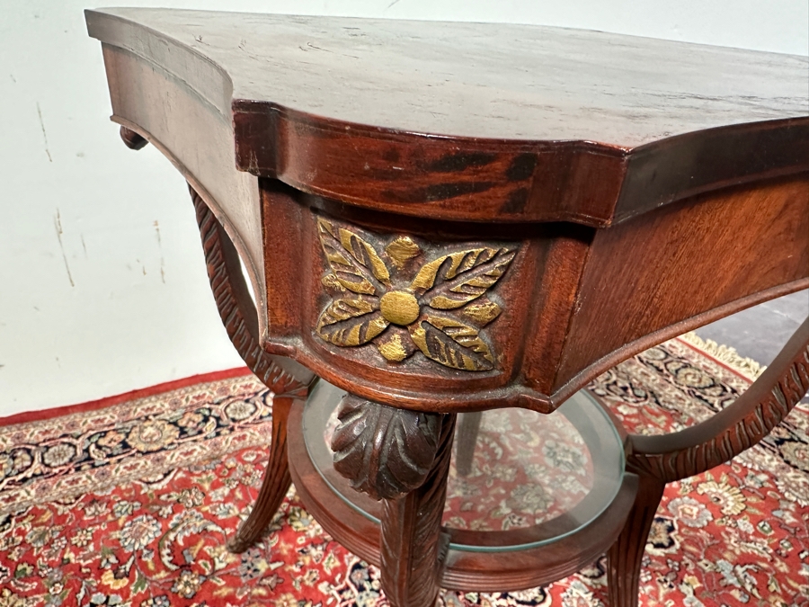 Just Added - Vintage Wooden Two Tier Side Table 20 x 20 x 25 [Photo 4]