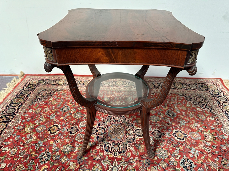 Just Added - Vintage Wooden Two Tier Side Table 20 x 20 x 25 [Photo 1]