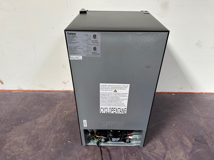 Just Added - Galanz 3.3 Cubic Inch Mini Fridge in Black Model #GLR33MBKE23 17W x 19D x 33H [Photo 3]
