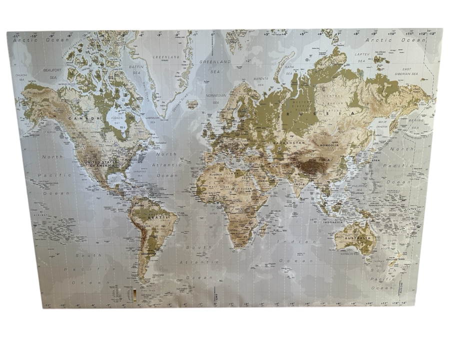 Just Added - Large Canvas Print Map Of The World 79W X 55.5H [Photo 1]