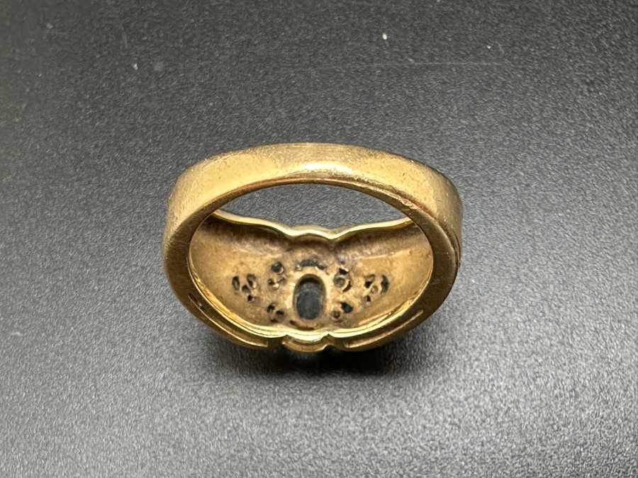 14K Gold Sapphire / Diamond Ring With 5.8mm X 4mm Sapphire Accented With Six Diamonds .06cttw SI2-I1 G-H Size 6.25 5.8g Retail Value $1,500 [Photo 9]