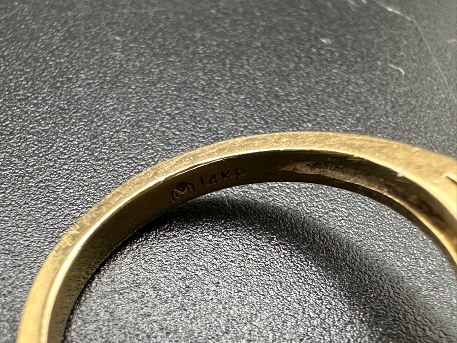 14K Gold Sapphire / Diamond Ring 6X4 Sapphire Accented With 12 Diamonds H-1 / SI2-I1 Size 4.25 3.6g Retail Value $1,000 [Photo 7]