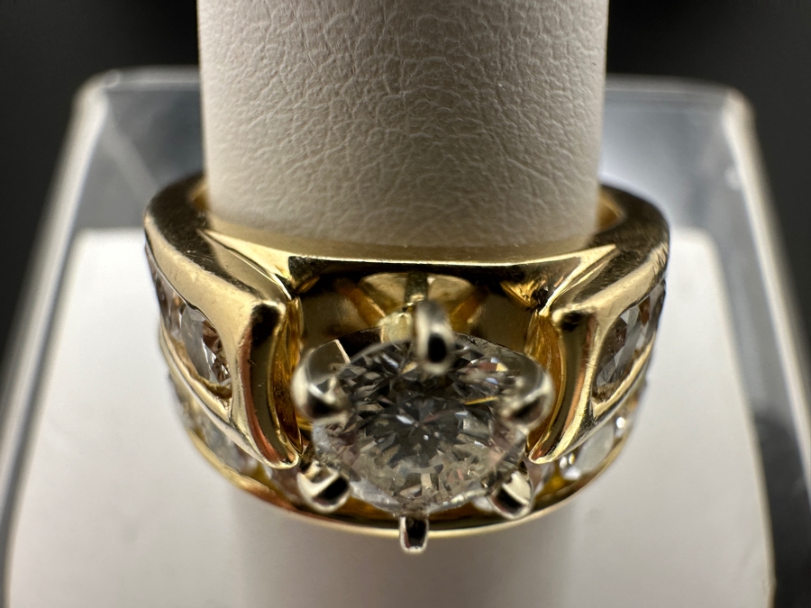14K Gold Diamond Bridal Duo Ring Set With 1/2 Ct Round Brilliant Diamond SI2 G-H Color Accented With 13 .10Ct Diamonds Size 9 14.4g Retail Value $10,000-$12,000 [Photo 8]