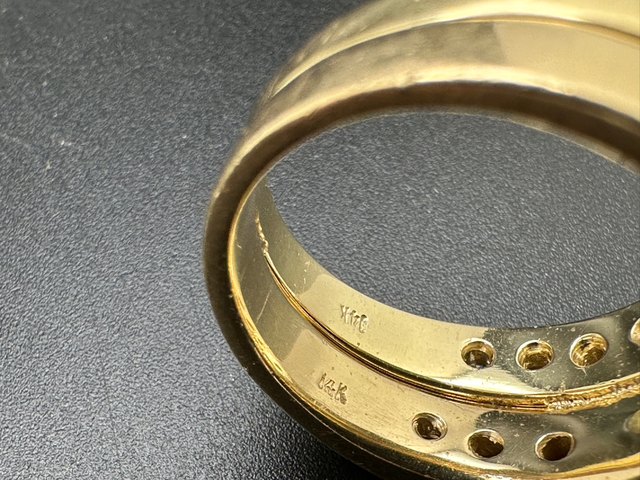 14K Gold Diamond Bridal Duo Ring Set With 1/2 Ct Round Brilliant Diamond SI2 G-H Color Accented With 13 .10Ct Diamonds Size 9 14.4g Retail Value $10,000-$12,000 [Photo 15]