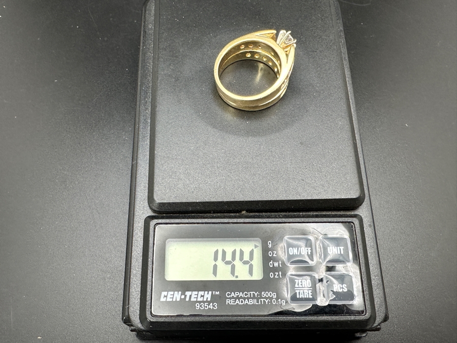 14K Gold Diamond Bridal Duo Ring Set With 1/2 Ct Round Brilliant Diamond SI2 G-H Color Accented With 13 .10Ct Diamonds Size 9 14.4g Retail Value $10,000-$12,000 [Photo 13]