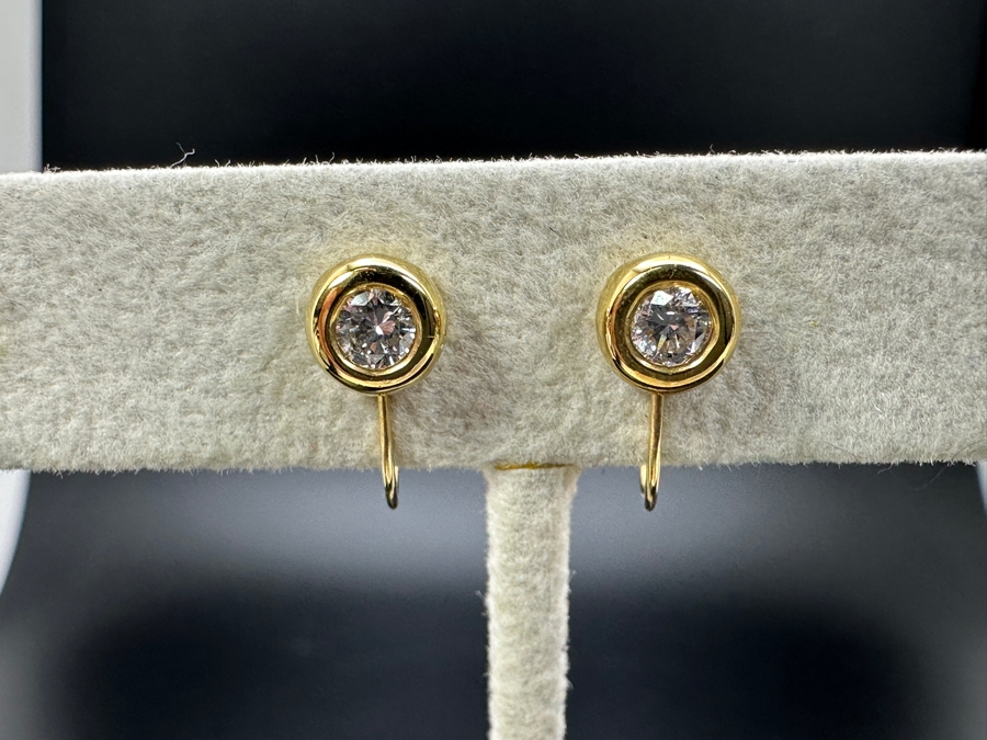 14K Gold Diamond Non-Pierced Earrings Estimated 0.5cttw H-I Color SI2-I1 Clarity 2.2g Retails $1,600 [Photo 2]
