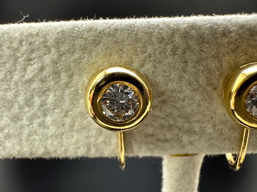 14K Gold Diamond Non-Pierced Earrings Estimated 0.5cttw H-I Color SI2-I1 Clarity 2.2g Retails $1,600 [Photo 3]