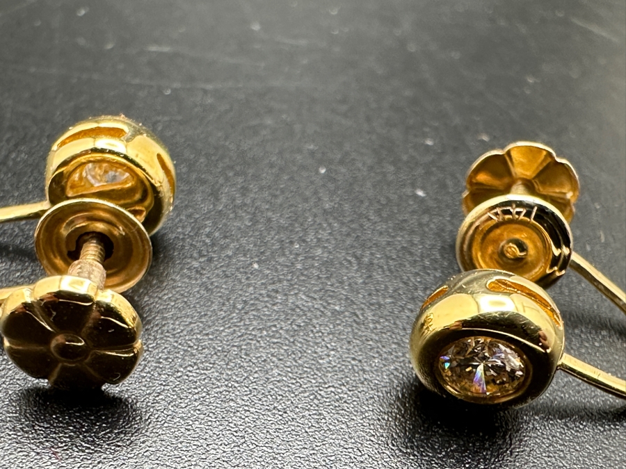 14K Gold Diamond Non-Pierced Earrings Estimated 0.5cttw H-I Color SI2-I1 Clarity 2.2g Retails $1,600 [Photo 7]