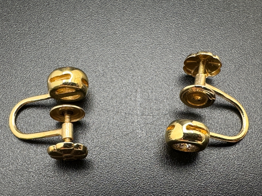 14K Gold Diamond Non-Pierced Earrings Estimated 0.5cttw H-I Color SI2-I1 Clarity 2.2g Retails $1,600 [Photo 8]
