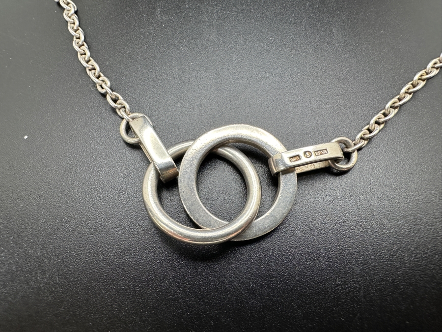 Sterling Silver Swedish Modernist Pendant With Sterling 16' Chain Necklace EFVA Attling 16g [Photo 5]