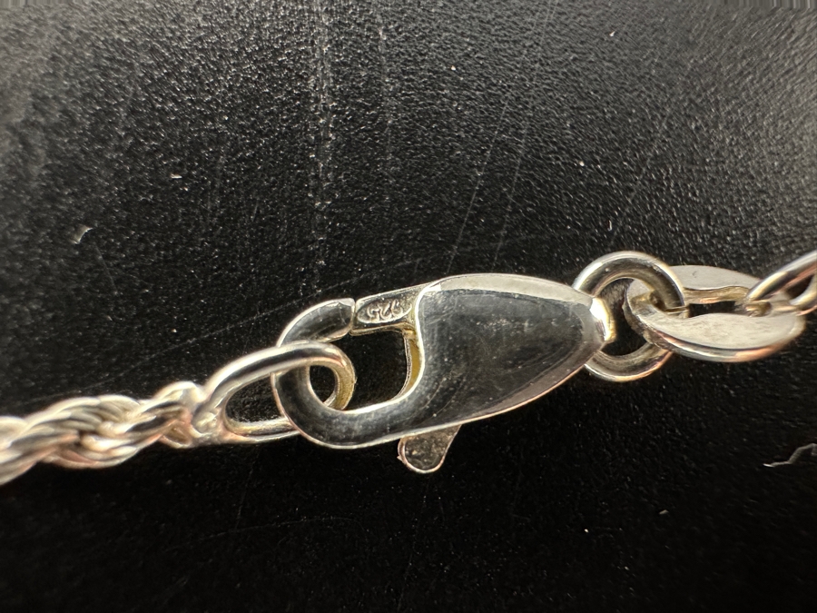 Tiffany & Co Sterling Silver Elsa Peretti Heart Locket Pendant With Sterling Silver 18' Rope Chain Necklace 7.6g [Photo 6]