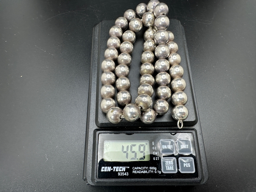 Tiffany & Co. Sterling Silver HardWear Bead Ball 18' Necklace 45.9g [Photo 7]