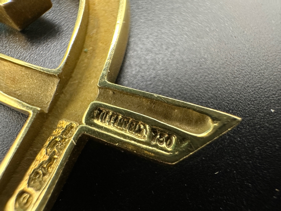 18K Gold Tiffany & Co. Large Paloma Picasso Designed (Pablo Picasso's Daughter) Loving Heart Pendant With 18K Gold Tiffany & Co. 24' Chain Necklace 10.8g [Photo 9]