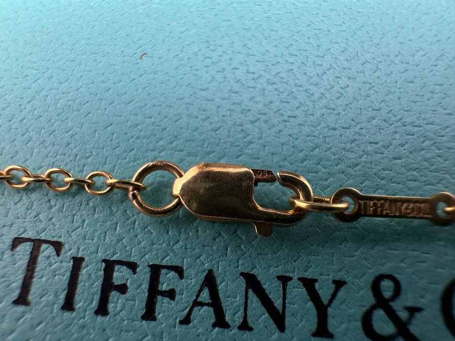 18K Gold Tiffany & Co. Large Paloma Picasso Designed (Pablo Picasso's Daughter) Loving Heart Pendant With 18K Gold Tiffany & Co. 24' Chain Necklace 10.8g [Photo 6]