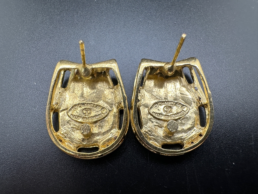 Pair Of Chanel Stud Earrings Made In France [Photo 3]