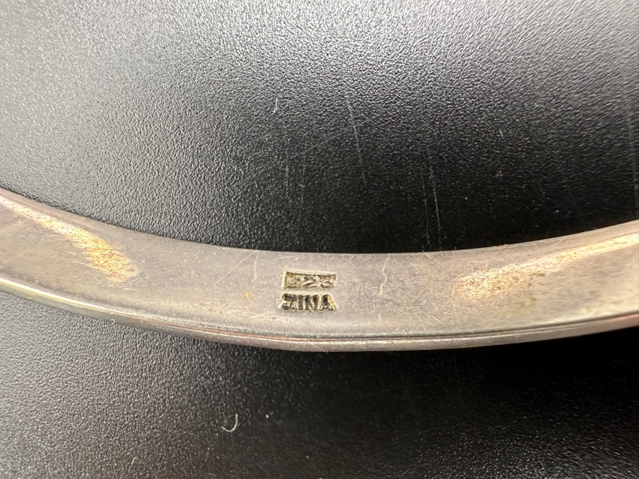 Sterling Silver Modernist Necklace Size ZINA 5.5W 37.9g [Photo 3]