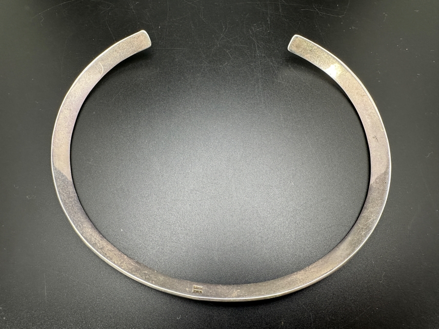 Sterling Silver Modernist Necklace Size ZINA 5.5W 37.9g [Photo 2]