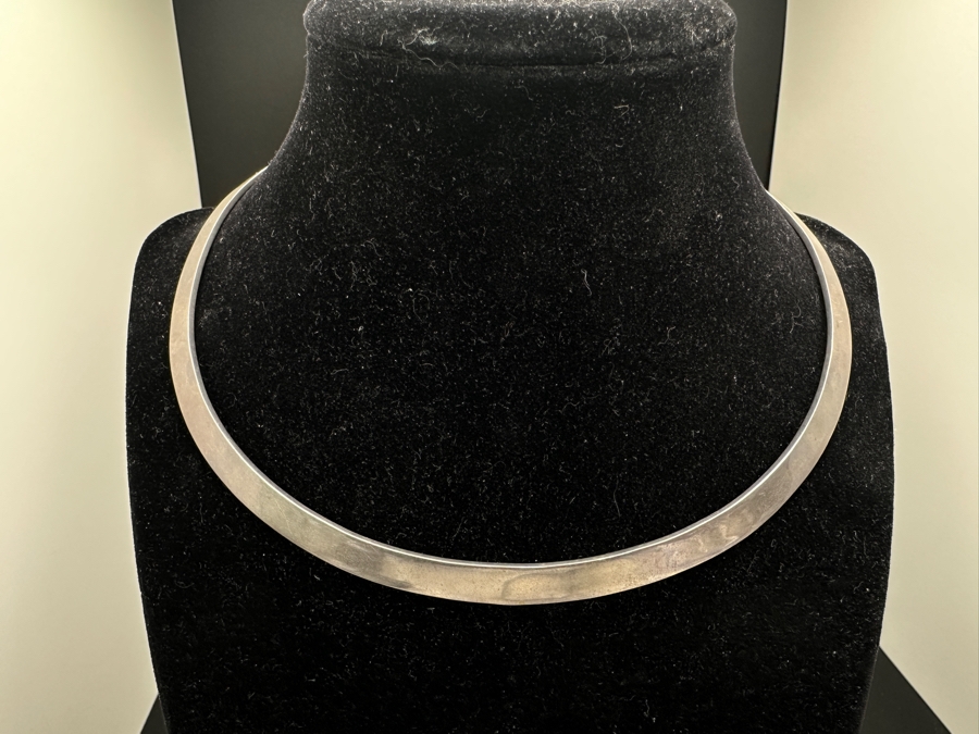 Sterling Silver Modernist Necklace Size ZINA 5.5W 37.9g [Photo 5]