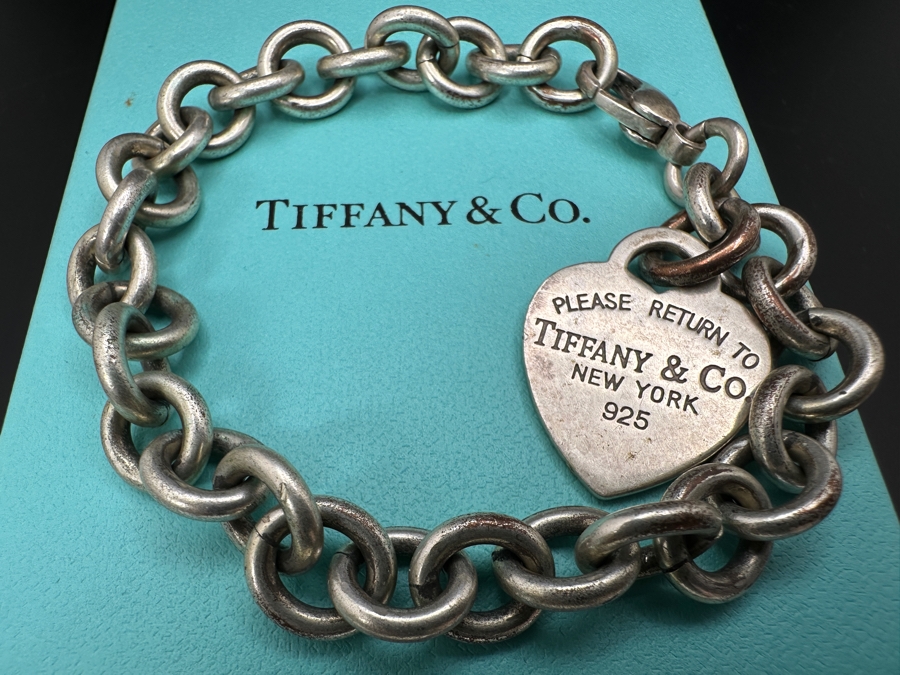 Tiffany & Co. Sterling Silver Return To Tiffany Heart Charm Bracelet 8'L [Photo 3]