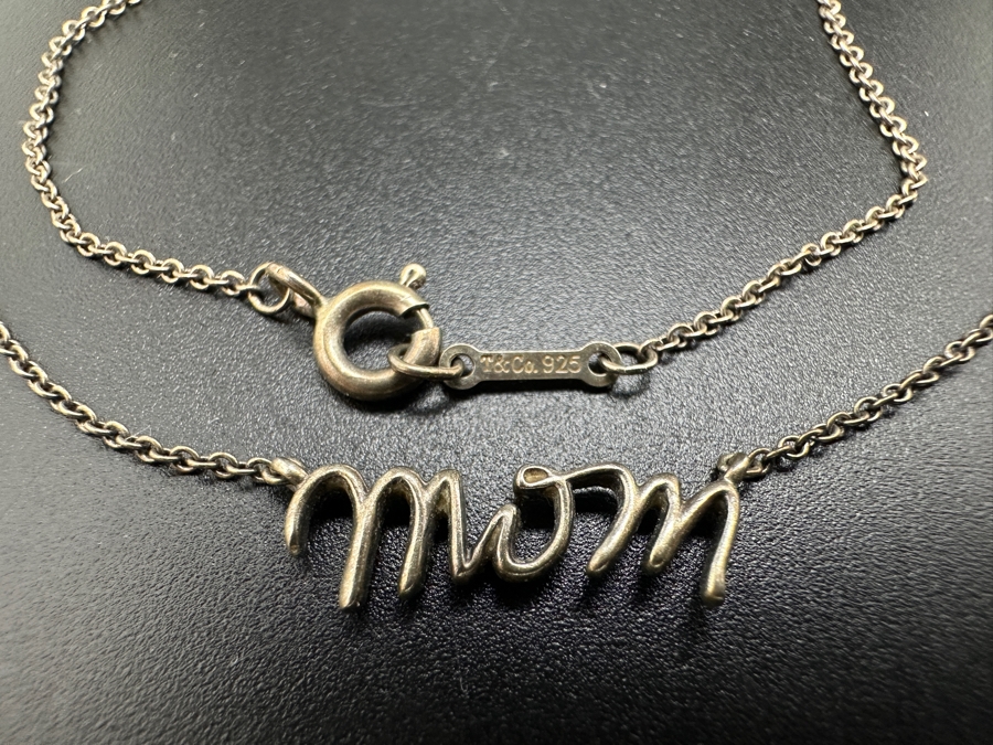 Tiffany & Co. Sterling Silver 16' Necklace With Mom Pendant 1.7g [Photo 2]