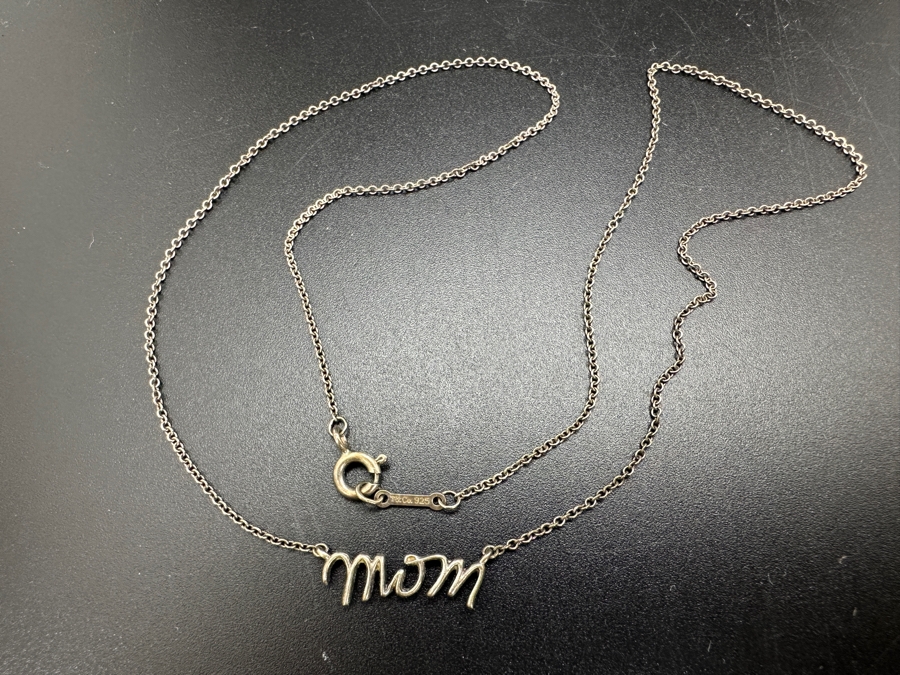 Tiffany & Co. Sterling Silver 16' Necklace With Mom Pendant 1.7g [Photo 3]