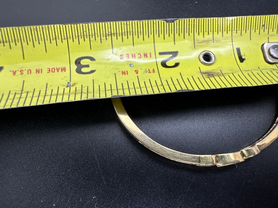 14K Gold Hinged Bangle Bracelet With Moissanite Center Stone, Synthetic Ruby Sides & (20) 1.8mm Diamonds Estimated .40cttw 2.5'W 12.9g Retails $3,000 [Photo 7]