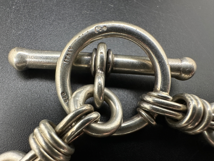 Signed Italian Sterling Silver 8' Bracelet 42.1g [Photo 3]