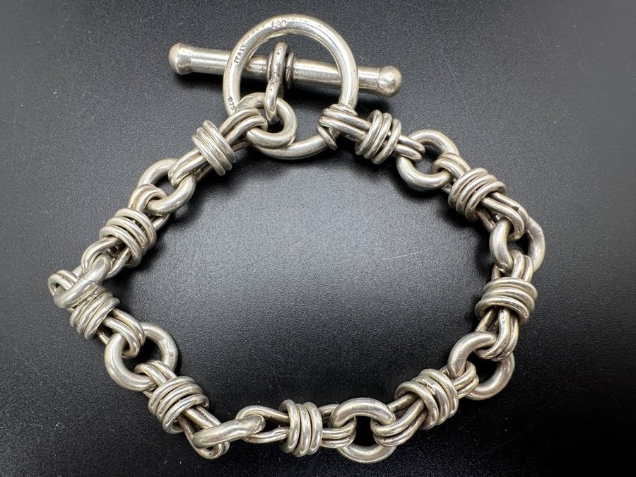 Signed Italian Sterling Silver 8' Bracelet 42.1g [Photo 2]