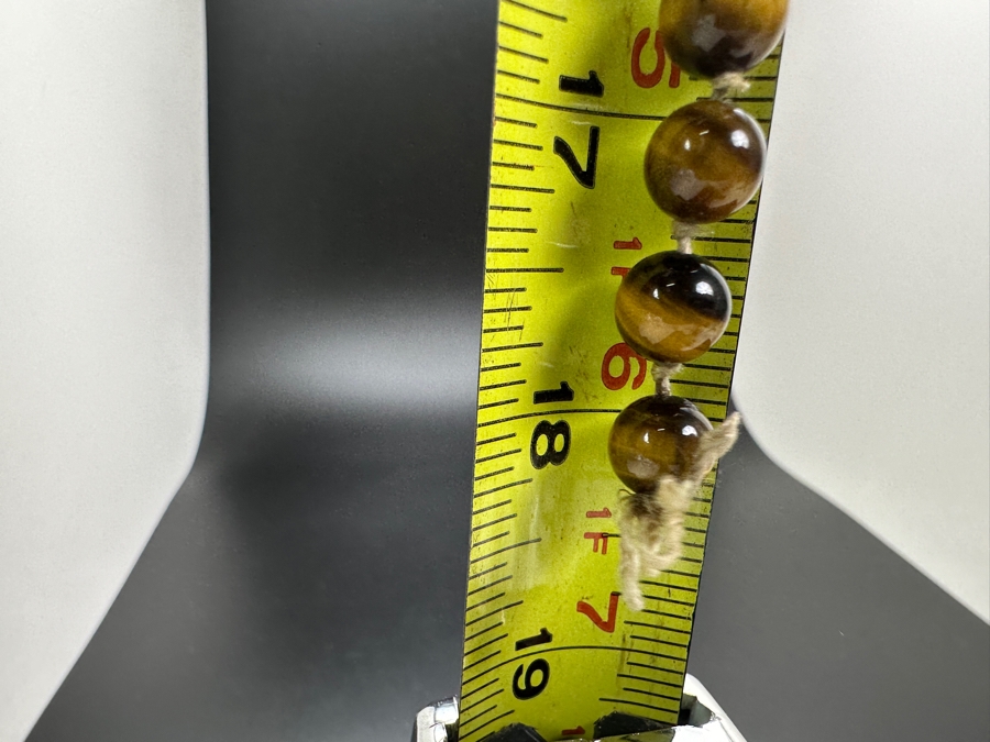 Tiger Eye Stone Bead 18' Necklace - Clasp Needs Repair [Photo 5]