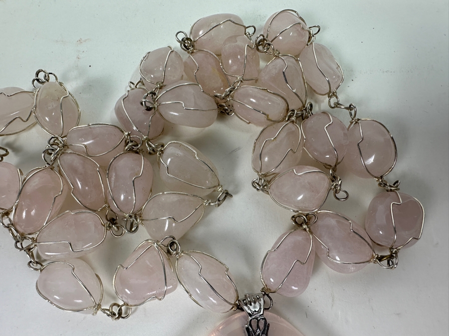Rose Quartz Pendant 36' Necklace [Photo 4]