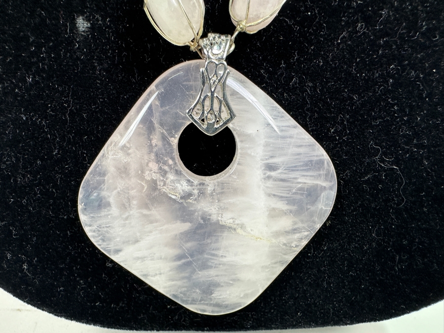 Rose Quartz Pendant 36' Necklace [Photo 2]