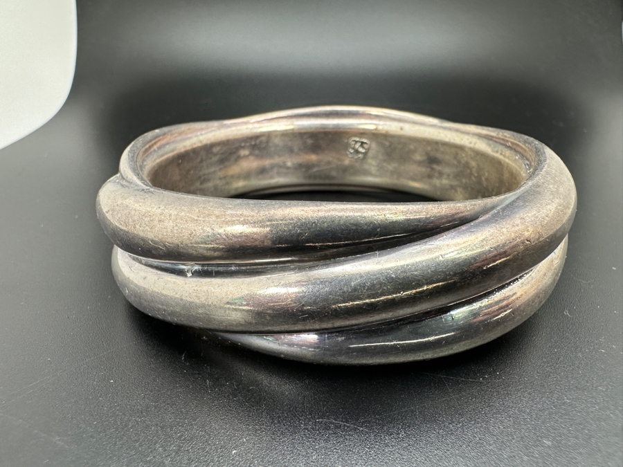 Sterling Silver Bangle Bracelet 3'W 56.4g [Photo 2]