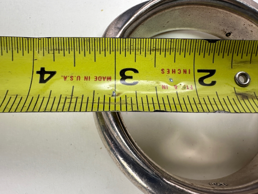 Sterling Silver Bangle Bracelet 3'W 56.4g [Photo 5]