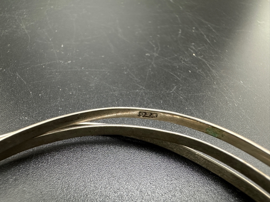 Sterling Silver Bangle Bracelet Set 15.6g [Photo 4]