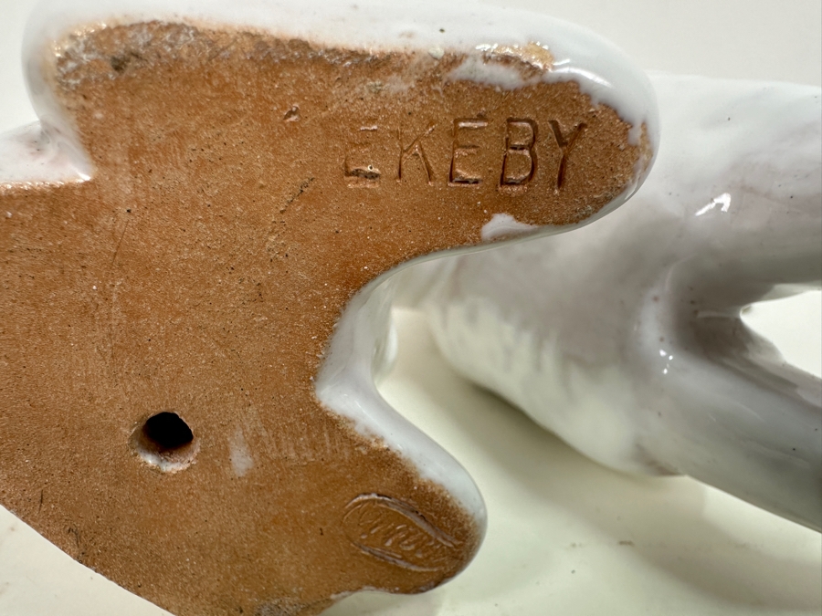 Mari Simmulson (1911-2000, Sweden) White Poodle Ceramic Figurine For Upsala Ekeby 8.5H [Photo 5]