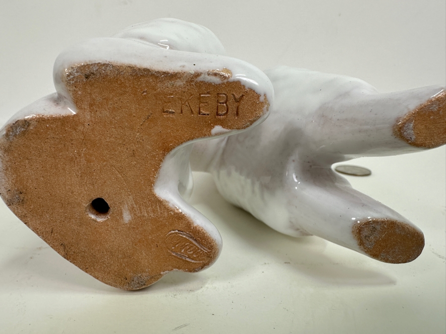 Mari Simmulson (1911-2000, Sweden) White Poodle Ceramic Figurine For Upsala Ekeby 8.5H [Photo 4]