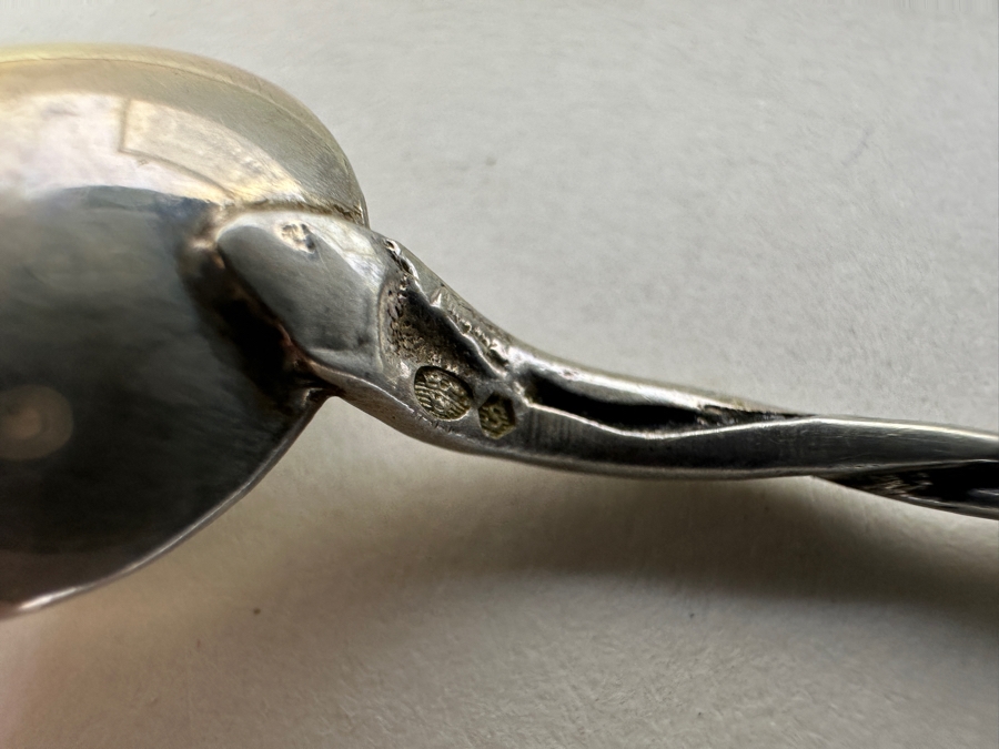 Swedish Sterling Silver Spoons Set With Tongs Folke Sundbergs 111g [Photo 7]