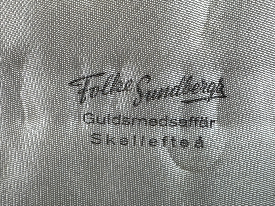 Swedish Sterling Silver Spoons Set With Tongs Folke Sundbergs 111g [Photo 9]