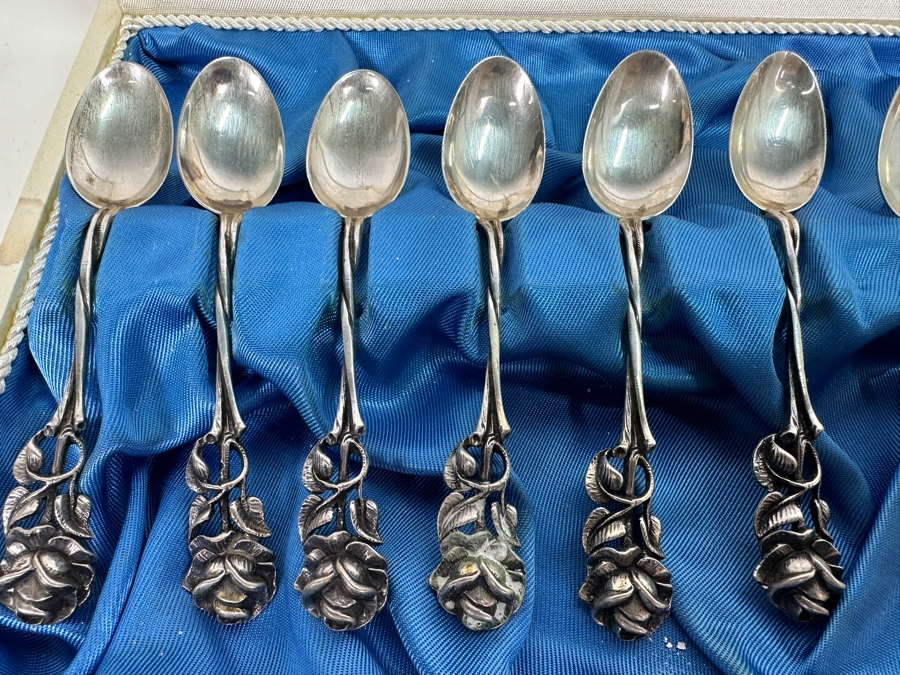 Swedish Sterling Silver Spoons Set With Tongs Folke Sundbergs 111g [Photo 3]