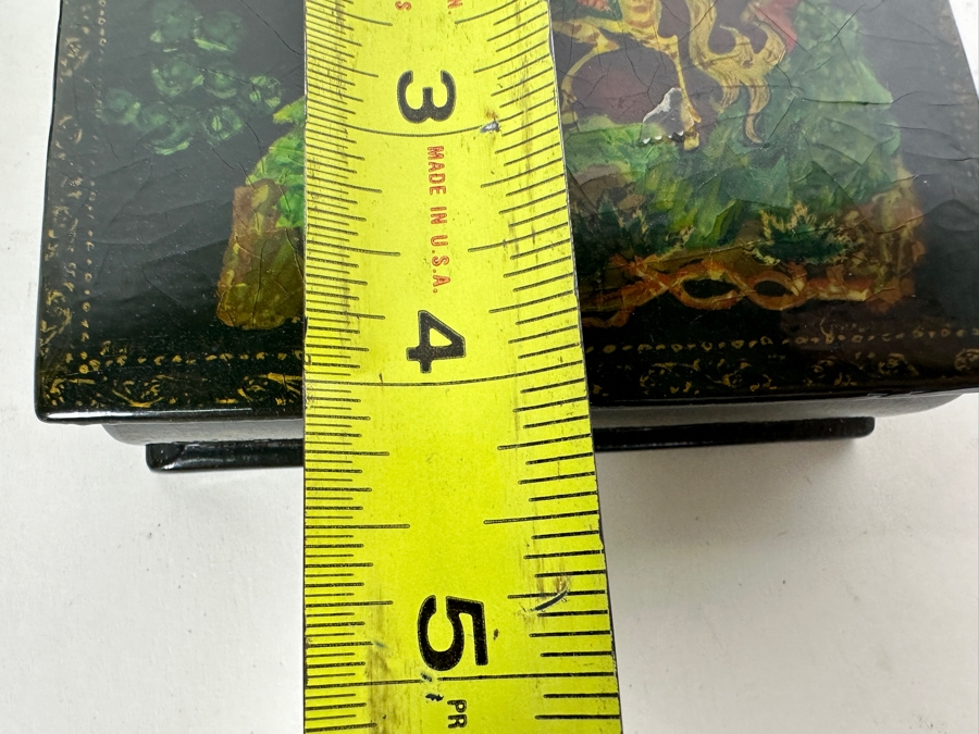 (3) Vintage Hand Painted Russian Wooden Lacquer Boxes [Photo 15]